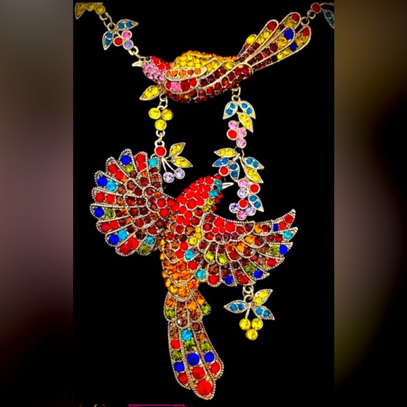 Heidi Daus Jewelry - Heidi Daus “ Come Fly With Me” Mary Poppins, Colorful Bird  Necklace